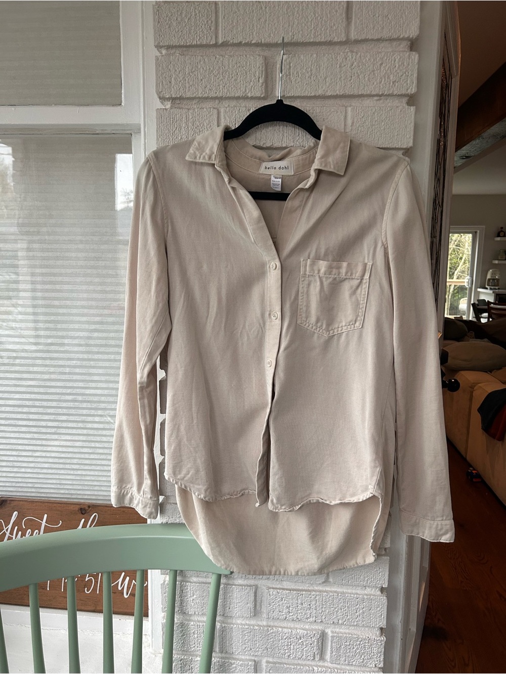 Bella Dahl Neutral Beige Collared Button-Up